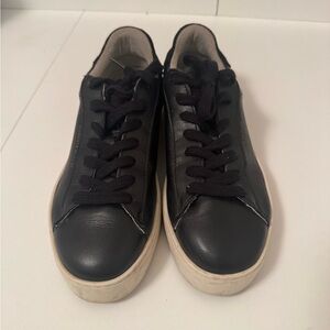 All Saints Black Leather Low-Top Sneakers